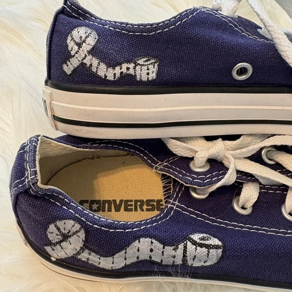 EUC Converse Chuck Taylor All Star Low-Top Sneaker Customized Kids Size 3
